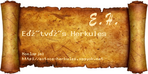 Eötvös Herkules névjegykártya